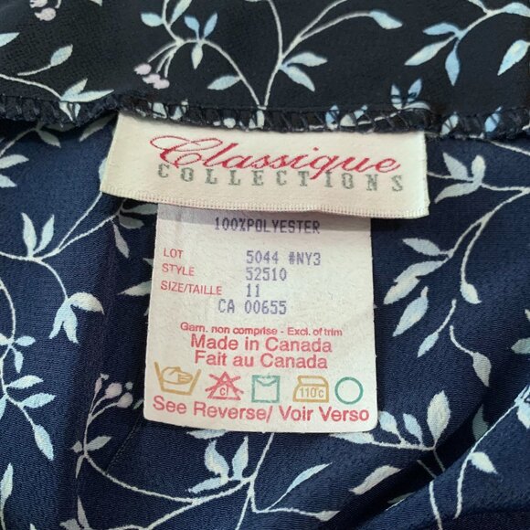 Vintage Floral Navy Blue Skort Shorts High Waisted Cottagecore Fairy Whimsigoth - Picture 9 of 13